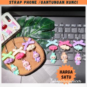 Tali Gantungan Hp Labubu Awan- Phone Strap Gantungan Hp Manik Labubu Drink- Strap Hp Labubu Doll Gantungan Kunci