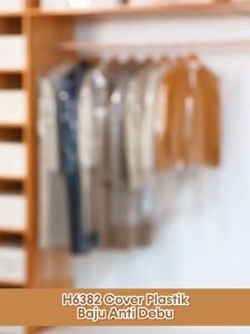 TAS H6382 Pelindung Baju Plastik Anti Debu Cover Pakaian Transparan Waterproof Penutup Baju Gantung Polos