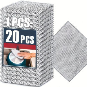 Steel Wire Cleaning Cloths SingleDouble Layer Metal Silver Wire Dishwashing Towels Kitchen Pot Pan Dish Non Stick Oil Rags Cloth