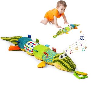 Baby toys 0 3 6 9 12 months Tummy time Baby Toys with Rattle Sand Dunes Newborn baby music Toys for boys and girls Caterpillars (Crocodile)