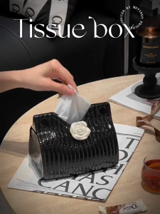 กล่องทิชชู่สำหรับห้องรับแขกหรูหราเบาๆผ้าเช็ดปากคุณภาพสูงกล่องทิชชู่สำหรับตกแต่งเซรามิกโดปามีน