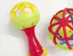 AODUOYAYA Baby Teether Toy Soft Silicone BPA Free Non Toxic Colorful Rattles Hand Jingle Bells Rattle Baby Toy