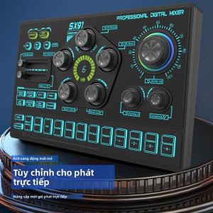 Bộ Trộn Âm Thanh 48V SX91 Với Chức Năng Thay Đổi Giọng Nói Dành Cho Podcasting Chơi Game Karaoke Phát Trực Tiếp - Card Âm Thanh Cho Điện Thoại Sử Dụng Trong Studio