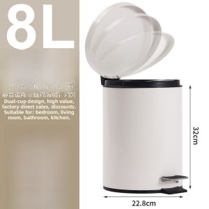 Foot Pedal Trash Can 8L Capacity European Style Creative Classification for Home Bathroom Kitchen Living Room Bedroom with Cover