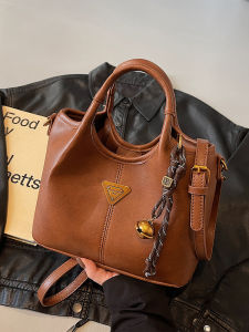 Fashionable Bucket Bag Womens Handbag Shoulder Bag Crossbody Bag Soft PU Leather Bucket Shape Magnetic Buckle Closure Leisure