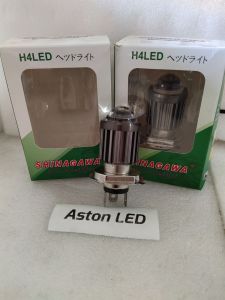 PROMO PAKET 2 Pcs Lampu LED Utama Depan 12 Volt H4 Laser High Low 2 Warna Putih -putih Bisa Untuk Motor dan Mobil
