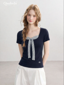 QIAOJIAOYA | Waist-Shaping Slenderizing T-Shirt Womens Short Sleeve Tee