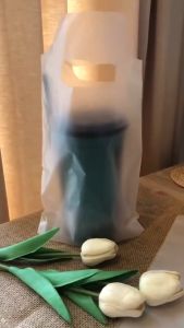 100PCS Milk Tea Plastic Bag Disposable Take Out 1 Cup /2 Cup Bags Clear Takeaway Coffee Carrier Bag