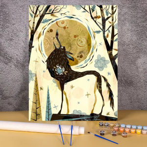 Oil Painting By Numbers Set Cartoon Cat Frameless Picture Number Drawing on Canvas Anime 40x50 Acrylic Paint Home Decor Wall Art