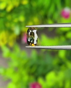 พลอย แซฟไฟร์ 2 สี Bi Color Sapphire 0.70 กะรัต (Cts.) ดิบ Unheated พลอยแท้ อัญมณีมงคลประจําวันเกิด เครื่องประดับพลอย