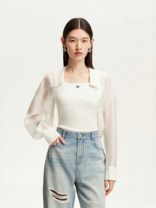 Vero Moda | Breathable Short Sleeve Transparent Blouse Tencel
