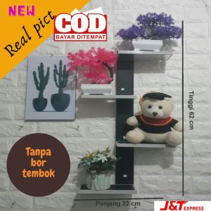 Rak kosmetik cermin kaca dinding gantung aesthetic serbaguna
