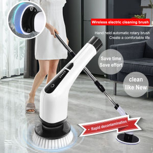 7 In 1 Electric Cleaning Turbo Scrub Brush Wireless Window Wall Cleaner Adjustable Cleaning Brush Bathroom Kitchen Cleaning Tool
