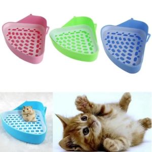 1 Pcs Triangle Fixable Pet Rabbit Hamsters Toilet Small Animal Toilet Potty Bowl Corner Clean Litter Trays Pet Supplies