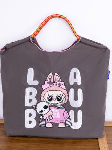 2025 New Korean Style Large Capacity Waterproof Nylon Shopping Bag Travel Shoulder Crossbody Bag for Women with Drawstring