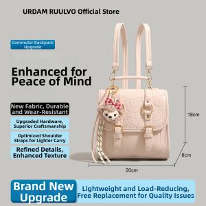 URCDN RDALVO | Pink Multifunctional Womens Backpack for Commuting Students