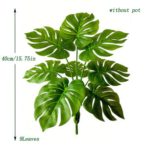 Kmitang | 40-65cm Large Fake Monstera Plants Artificial Palm Tree Tropical Turtle Leafs Plastic Green Leaves For Home Garden Party Wedding