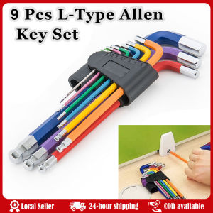 9Pcs/set Allen Key L Wrench Kit For Allen Screw 1.5mm To 10mm Hexagon Spanner Long Arm Hex Key Set For Bicycle Repair Hand Tool