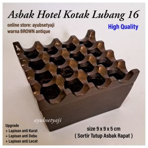 Asbak Aluminium Lubang 16 Kotak Asbak hotel antik asbak Kotak unik Ashtray Holes 16 asbak meja kantor kafe rumah makan dekorasi asbak souvenir wiasata