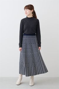 Shu Girls Day Single Popular Lady Style All-Matching Elastic Waistband Two-Color Jacquard Knitting Skirt Original Single Plus Size