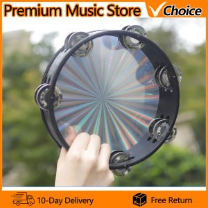 IRIN | 8 Inch Tambourine Percussion Drum Hand Held Tambourine Wooden Hand Drum Musical Instrument for Musical Educational Tools