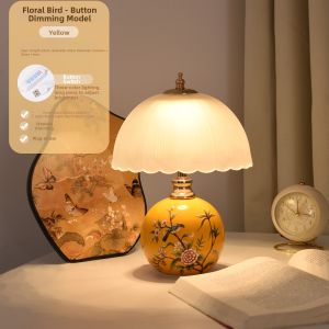 SHIGUANGSUIDAO | Vintage Retro Ceramic Bedside Lamp