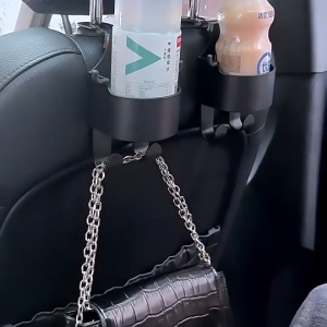 2 IN 1 Car Headrest Cup Holder With Hook Multifunction Car Back Seat Phone Bracket Mount Car Interior Accessories 车载水杯架