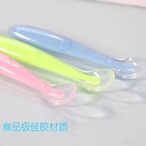 Baby Soft Silicone Spoon Feeding Food Grade Infant Training Spoons Kid Learning Baby Feeding Spoon