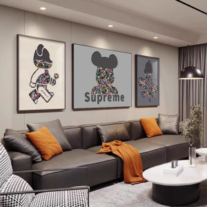 HAIMASHENGKANG | Luxury High-End Style Kaws Bear Block Shape Three-Panel Wall Art