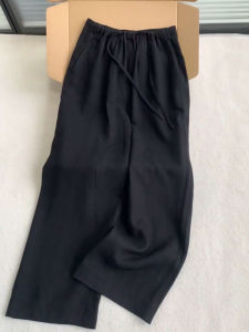 YUFUQING | กางเกงขายาวทรงหลวมเอวสูงทรงหลวมสีดำสไตล์เกาหลีสำหรับผู้หญิง ฤดูร้อนปี 2025 กางเกงขายาวทรงตรงทรงหลวม