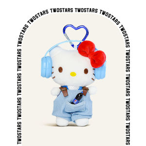 Adorable Hellokitty Plush Bag Charm Doll Keychain Cute Girls Backpack Decorations Three Lillies Fashion Accessories 2025 Summer