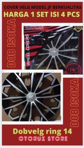 [COD] Tutup Dop Roda ISOKA JFSH14 - Tutup Velg Mobil Cover Dop SILVER HITAM VELG Mobil Ring 14 / SATU SET ISI 4 PCS