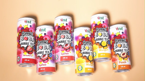 Vinut - Popping Boba Bubble Tea With Strawberry/Lychee/Mango/Peach Flavor