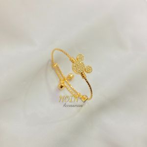 Gelang Anak Flexible Lapis Emas Permata Putih / Hitam