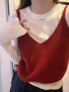 ชุดเสื้อกั๊กถักสั้นสีเขียวมิ้นต์ ชุดแฟชั่นสองชิ้น ชุดทำงานฤดูใบไม้ผลิและฤดูใบไม้ร่วง ชุดกระชับสิ่งมีชีวิต ชุดทำงานลำลอง