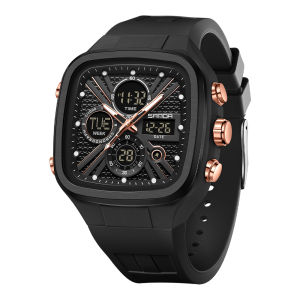 Sanda | SANDA Fashion Men Watches Square Sport Watches Digital Dual Time Watches 50m Waterproof Electronic Mens Wrist Watches