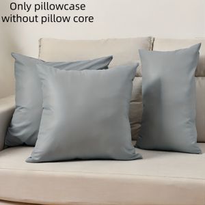 1pc PU Leather Waterproof Pillowcase Solid Color Cushion Covers Sofa Throw Pillow Cover Case for Bedroom Living Room Home Decor