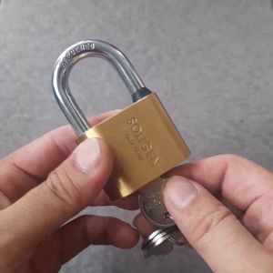 Gembok Soligen PER 40mm Anti Karat Bahan Kuningan Gembok Komputer Leher Pendek / Panjang Gembok Rumah Pagar