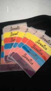 B4139 Label Nama Printing Kain Sablon Setrika Isi 50pcs Sticker untuk Kaos / Kain Banyak Varian Warna Tinggal tempel pakai setrika