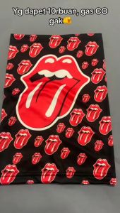 Masker Buff Bandana Band Rolling Stones Multifungsi Full Printing Premium Limited Edition