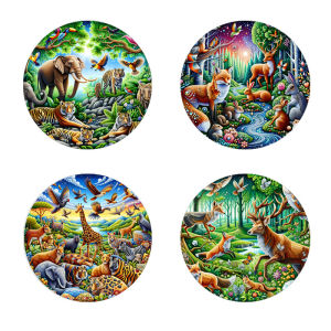 ที่รองแก้วพิมพ์ลายสี่สีลายนกฮูกพราว เหมาะสําหรับตกแต่งวันขอบคุณพระเจ้าและคริสต์มาส