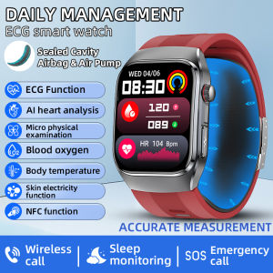 LIGE | LIGE New ECG+PPG Smart Watch Air Pump Air Bag Type Blood Pressure Blood Lipid Uric Acid Women’s Menstrual Tracker Man Smartwatch