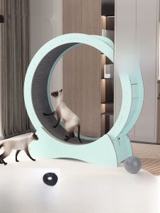 Pet Cat Running Wheel Silent Roller Fiber Board Fitness Exercise Solid Wood Cat Run Wheel Cat Climbing Frame Toy