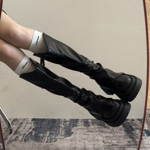 ZHENMO | Popular V-Notch Thick Heel Genuine Leather Boots
