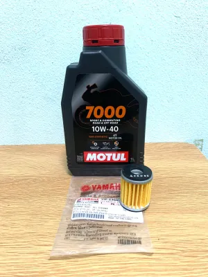ชุดถ่ายน้ำมันเครื่อง R15 MT-15 M-Slaz XSR-155 WR-155Motul 7000 10w-40 API SP พร้อมกรองเครื่องแท้ศูนย์ ครบชุดตามรูป