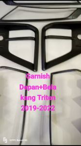 Garnish Lampu Depan+Lampu Kabut & Belakang All New Triton 2019 2020 2021 2022 Paket List Lampu Hitam Doff
