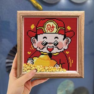 Wealth God and Guanyin New Year Cross Stitch DIY Beginner Kit