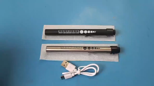 2-in-1 LED Pen Light Rechargeable Pen Light with Pupil Gauge and USB Cable