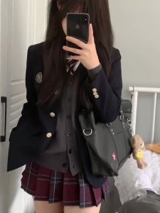 Japanese Style JK Uniform Suit Authentic Suit Plaid Skirt Full Set Autumn and Winter Student Preppy Style for Schools Outwear School Uniform for Women