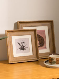 American Style Empty Frame Wall Art Square Watercolor Picture Frame Vintage Feel Home Decor Resin Material No Picture Included